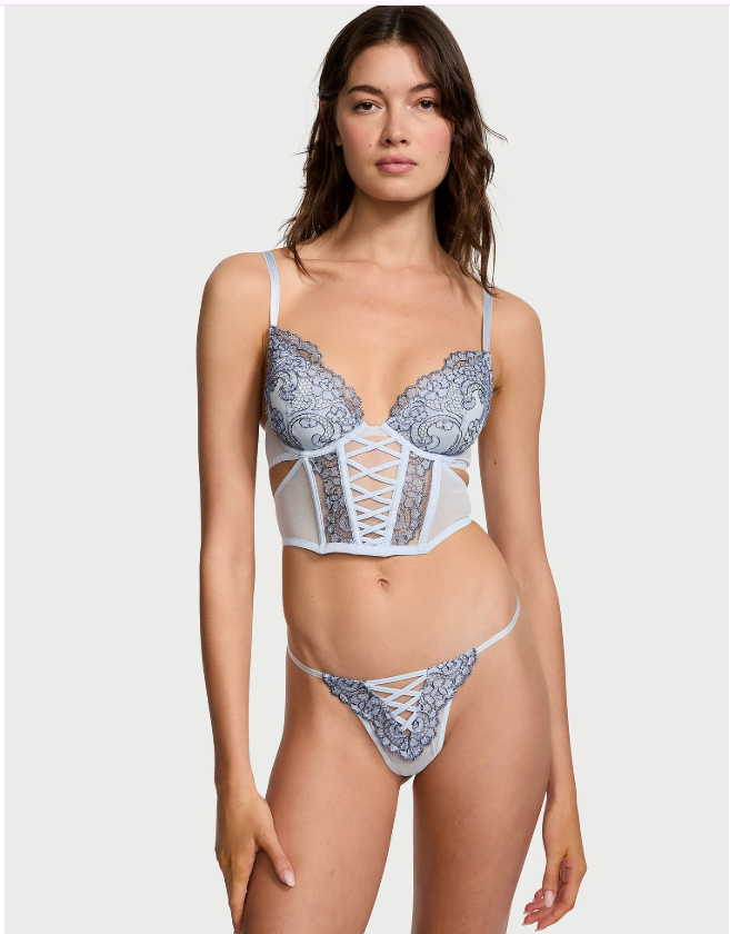 Victoria secret´s Top corsé de Encaje celeste boho MDD